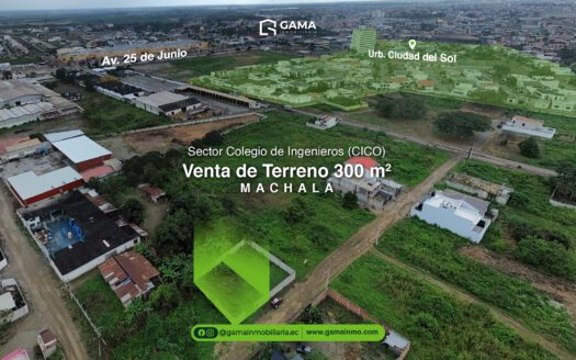 VENTA DE TERRENO EN UBICACIÓN ESTRATÉGICA, MACHALA Lote de 300 m² con Conexión a las Principales Avenidas de la Ciudad