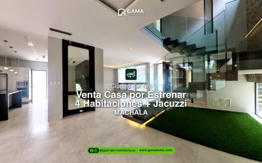 Casa en Venta en Urbanización Exclusiva de Machala – 250m² de Terreno y Jacuzzi con Cascada